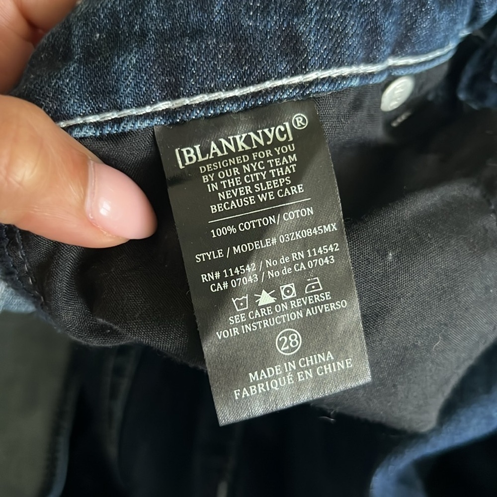 Blank NYC Dark Blue Denim Skirt with Front Slit - Picture 6 of 7